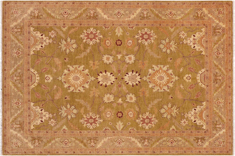 handmade Traditional Kafkaz Green Brown Hand Knotted RECTANGLE 100% WOOL area rug 9x12