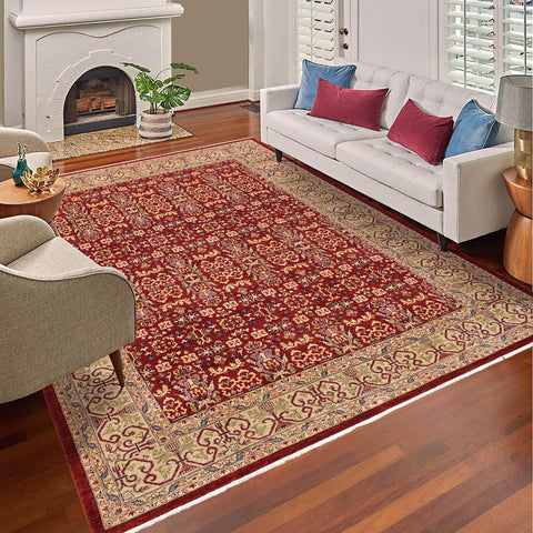 handmade Transitional Kafkaz Red Lt. Green Hand Knotted RECTANGLE 100% WOOL area rug 9' x 12'