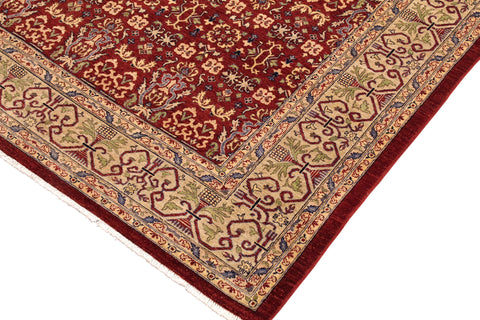 handmade Transitional Kafkaz Red Lt. Green Hand Knotted RECTANGLE 100% WOOL area rug 9' x 12'