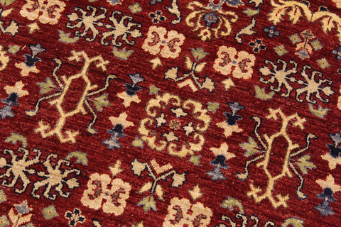 handmade Transitional Kafkaz Red Lt. Green Hand Knotted RECTANGLE 100% WOOL area rug 9' x 12'