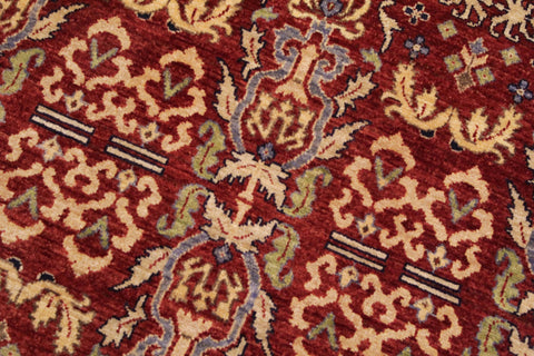 handmade Transitional Kafkaz Red Lt. Green Hand Knotted RECTANGLE 100% WOOL area rug 9' x 12'