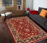 handmade Traditional Kafkaz Red Blue Hand Knotted RECTANGLE 100% WOOL area rug 9 x 12