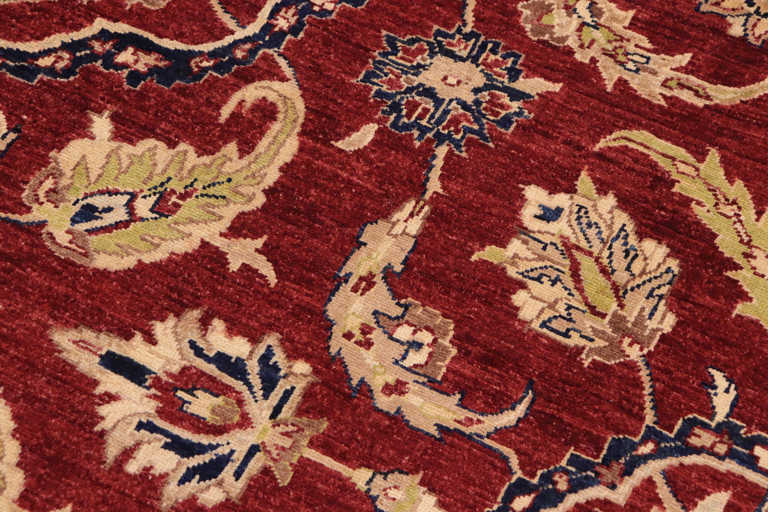 handmade Traditional Kafkaz Red Blue Hand Knotted RECTANGLE 100% WOOL area rug 9x12