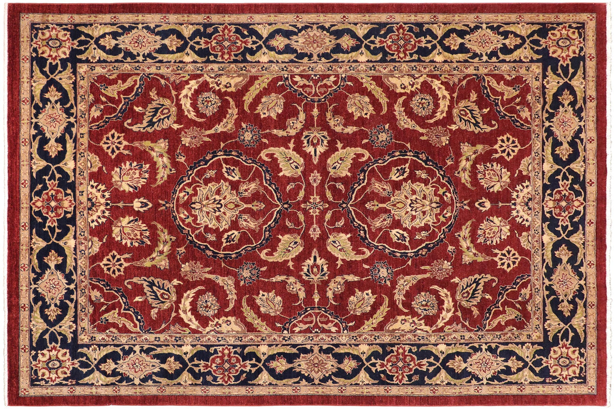 handmade Traditional Kafkaz Red Blue Hand Knotted RECTANGLE 100% WOOL area rug 9x12