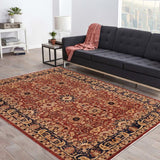 handmade Traditional Kafkaz Rust Blue Hand Knotted RECTANGLE 100% WOOL area rug 10 x 14