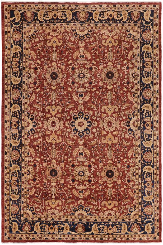handmade Traditional Kafkaz Rust Blue Hand Knotted RECTANGLE 100% WOOL area rug 10X14