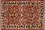 Bohemian Ziegler Jeanmari Rust/Blue Hand-Knotted Wool Rug - 9'11'' x 13'5''
