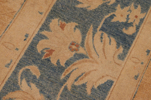 handmade Traditional Kafkaz Tan Lt. Blue Hand Knotted RECTANGLE 100% WOOL area rug 10x14