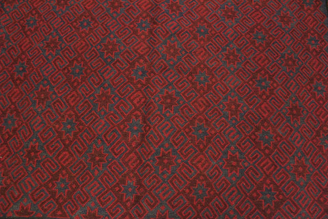 handmade Geometric Soumakh Red Blue Hand Knotted RECTANGLE 100% WOOL area rug 7x9