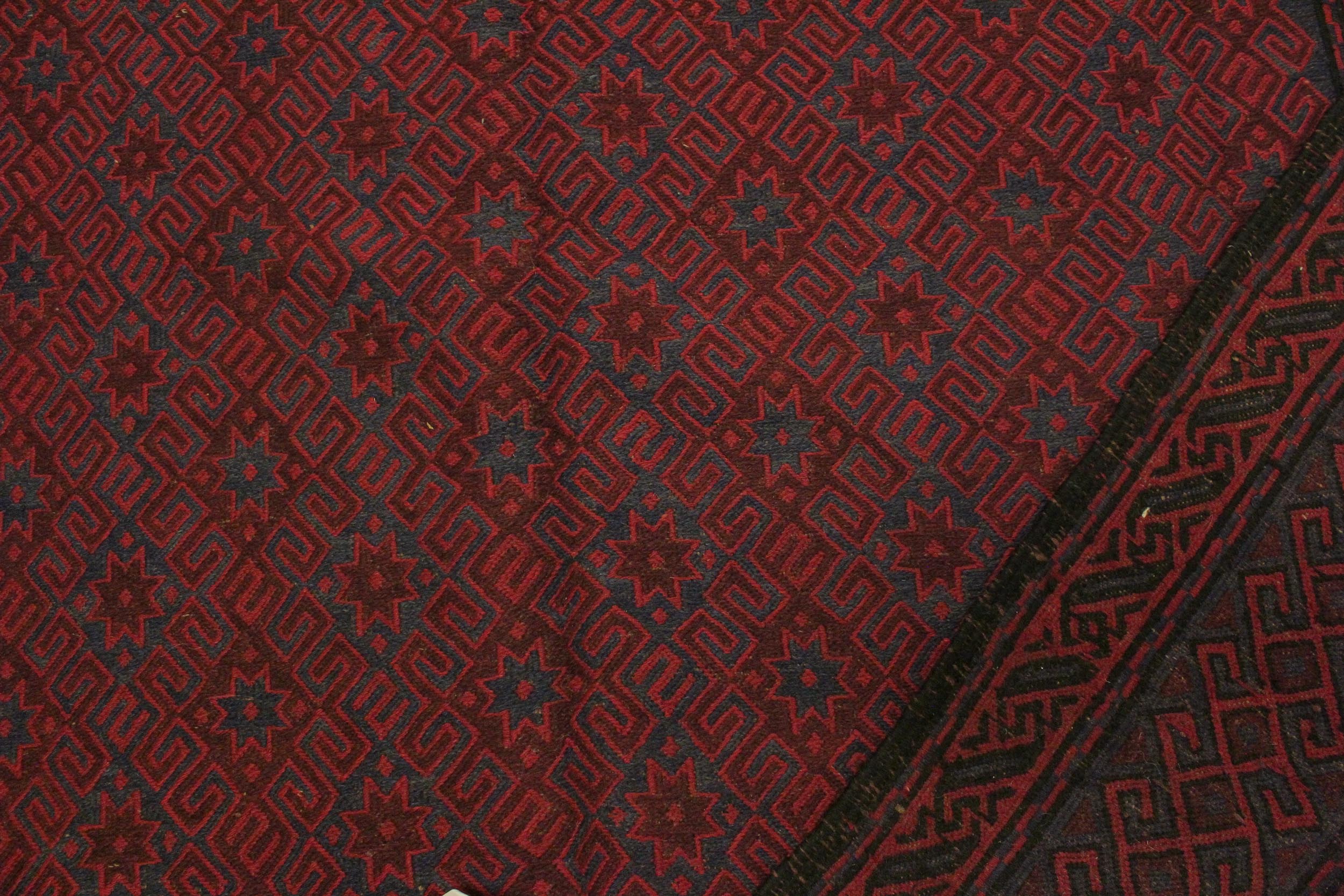 handmade Geometric Soumakh Red Blue Hand Knotted RECTANGLE 100% WOOL area rug 7x9