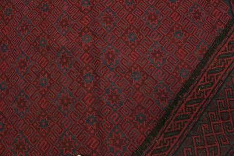 handmade Geometric Soumakh Red Blue Hand Knotted RECTANGLE 100% WOOL area rug 7x9