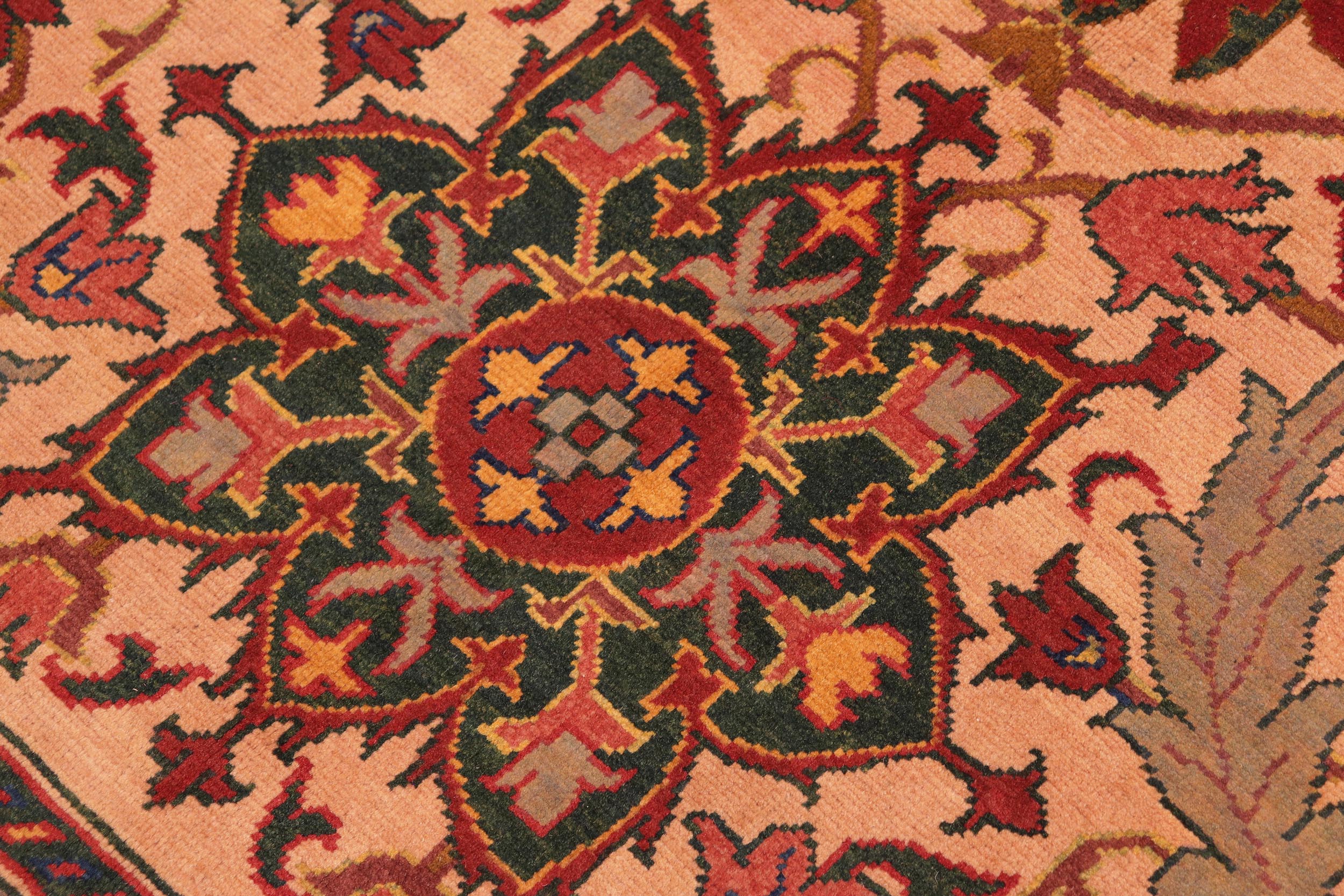 handmade Geometric Kargahi Beige Rust Hand Knotted RECTANGLE 100% WOOL area rug 8' x 11'