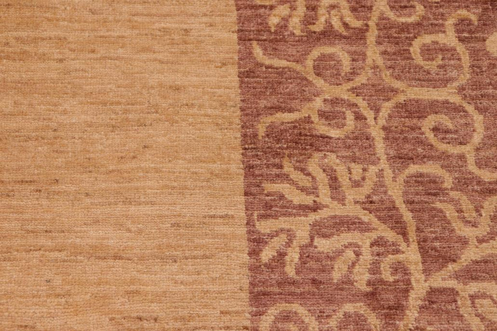 handmade Modern Kafkaz Tan Brown Hand Knotted RECTANGLE 100% WOOL area rug 8X10