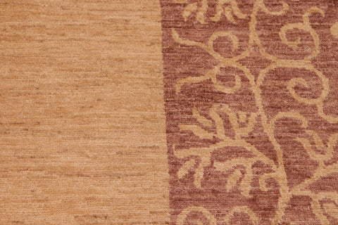handmade Modern Kafkaz Tan Brown Hand Knotted RECTANGLE 100% WOOL area rug 8' x 10'
