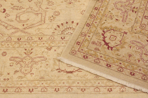 handmade Traditional Kafkaz Beige Lt. Brown Hand Knotted RECTANGLE 100% WOOL area rug 9x12