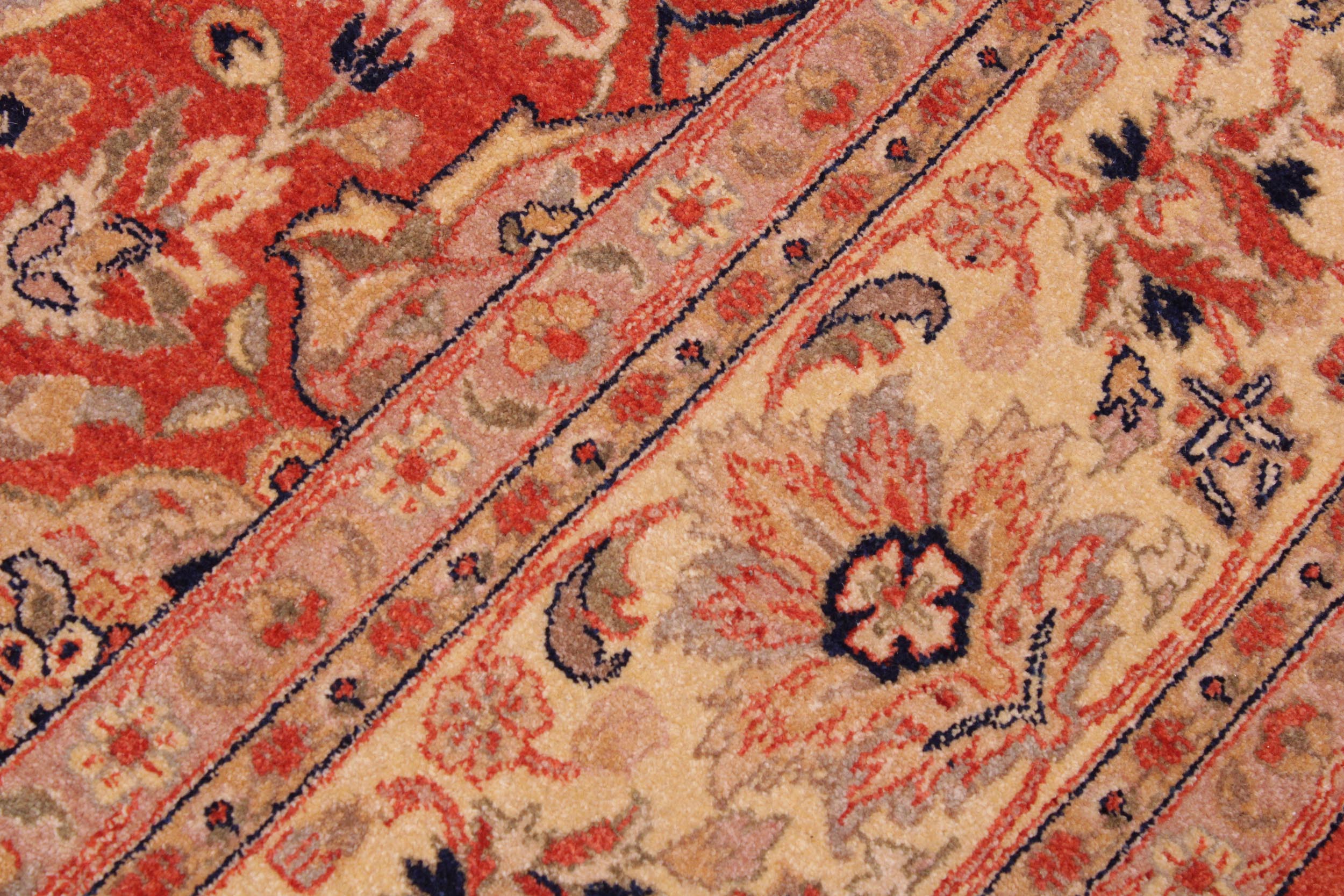 handmade Transitional Lahore Rust Tan Hand Knotted RECTANGLE 100% WOOL area rug 8' x 12'