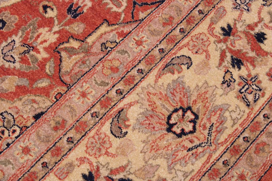 handmade Traditional Lahore Rust Tan Hand Knotted RECTANGLE 100% WOOL area rug