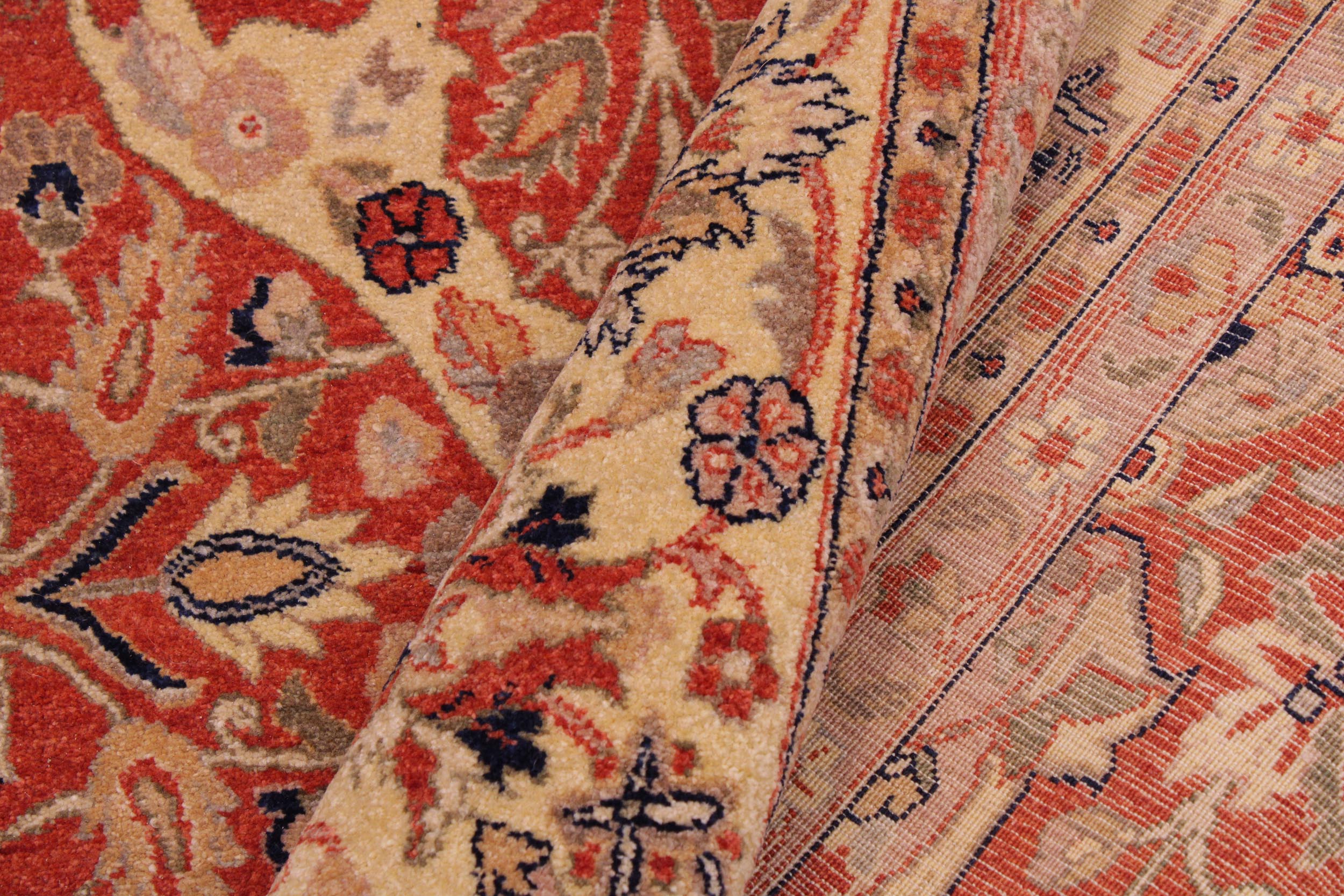 handmade Transitional Lahore Rust Tan Hand Knotted RECTANGLE 100% WOOL area rug 8' x 12'