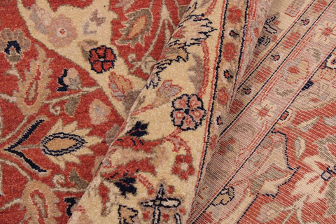 handmade Traditional Lahore Rust Tan Hand Knotted RECTANGLE 100% WOOL area rug