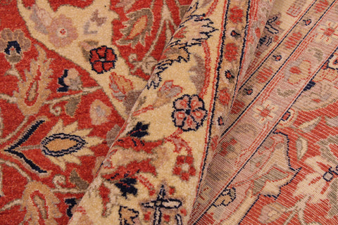 handmade Transitional Lahore Rust Tan Hand Knotted RECTANGLE 100% WOOL area rug 8' x 12'