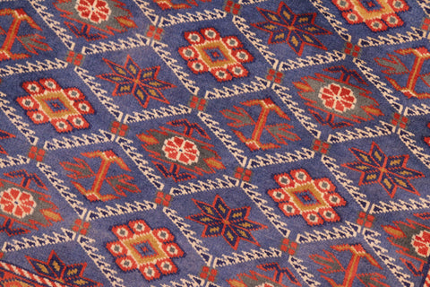 handmade Geometric Sherwan Red Blue Hand Knotted RECTANGLE 100% WOOL area rug 5x7