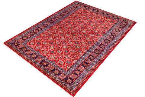 handmade Geometric Sherwan Blue Beige Hand Knotted RECTANGLE 100% WOOL area rug 4x6