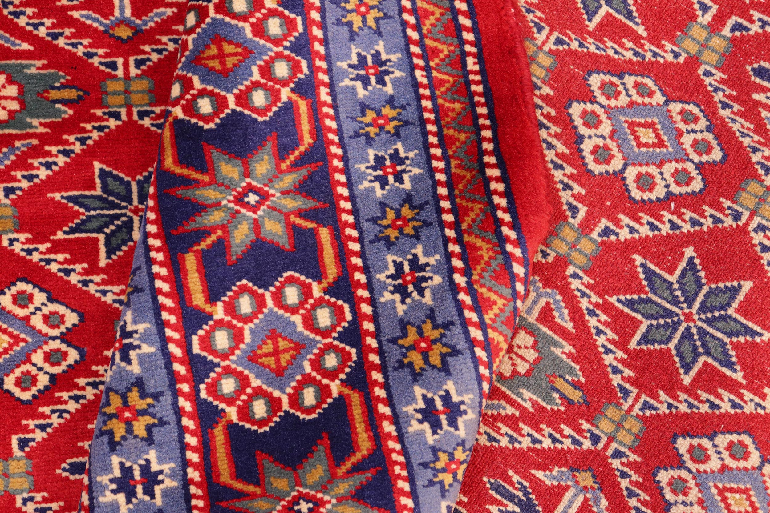 handmade Geometric Sherwan Blue Beige Hand Knotted RECTANGLE 100% WOOL area rug 4x6