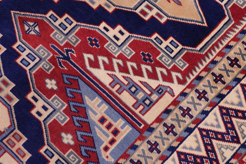 handmade Geometric Sherwan Red Beige Hand Knotted RECTANGLE 100% WOOL area rug 5x6