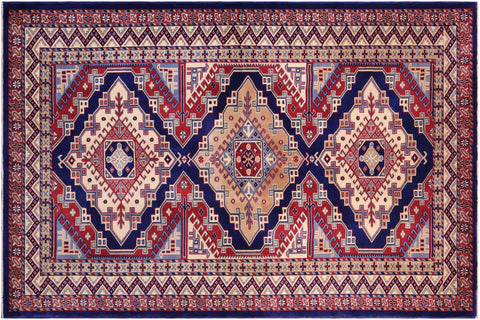 handmade Geometric Sherwan Red Beige Hand Knotted RECTANGLE 100% WOOL area rug 5x6