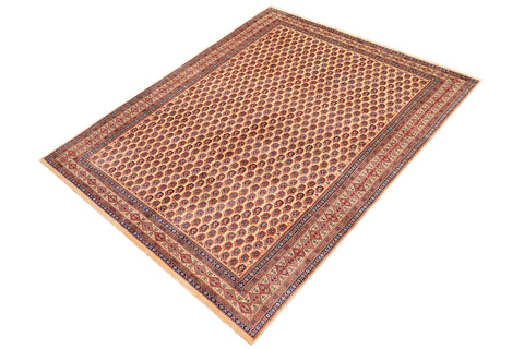 handmade Geometric Sherwan Red Beige Hand Knotted RECTANGLE 100% WOOL area rug 4x7