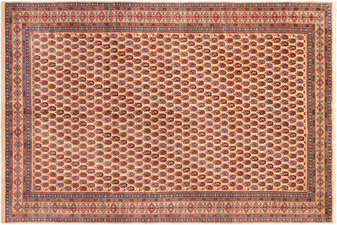 handmade Geometric Sherwan Red Beige Hand Knotted RECTANGLE 100% WOOL area rug 4x7