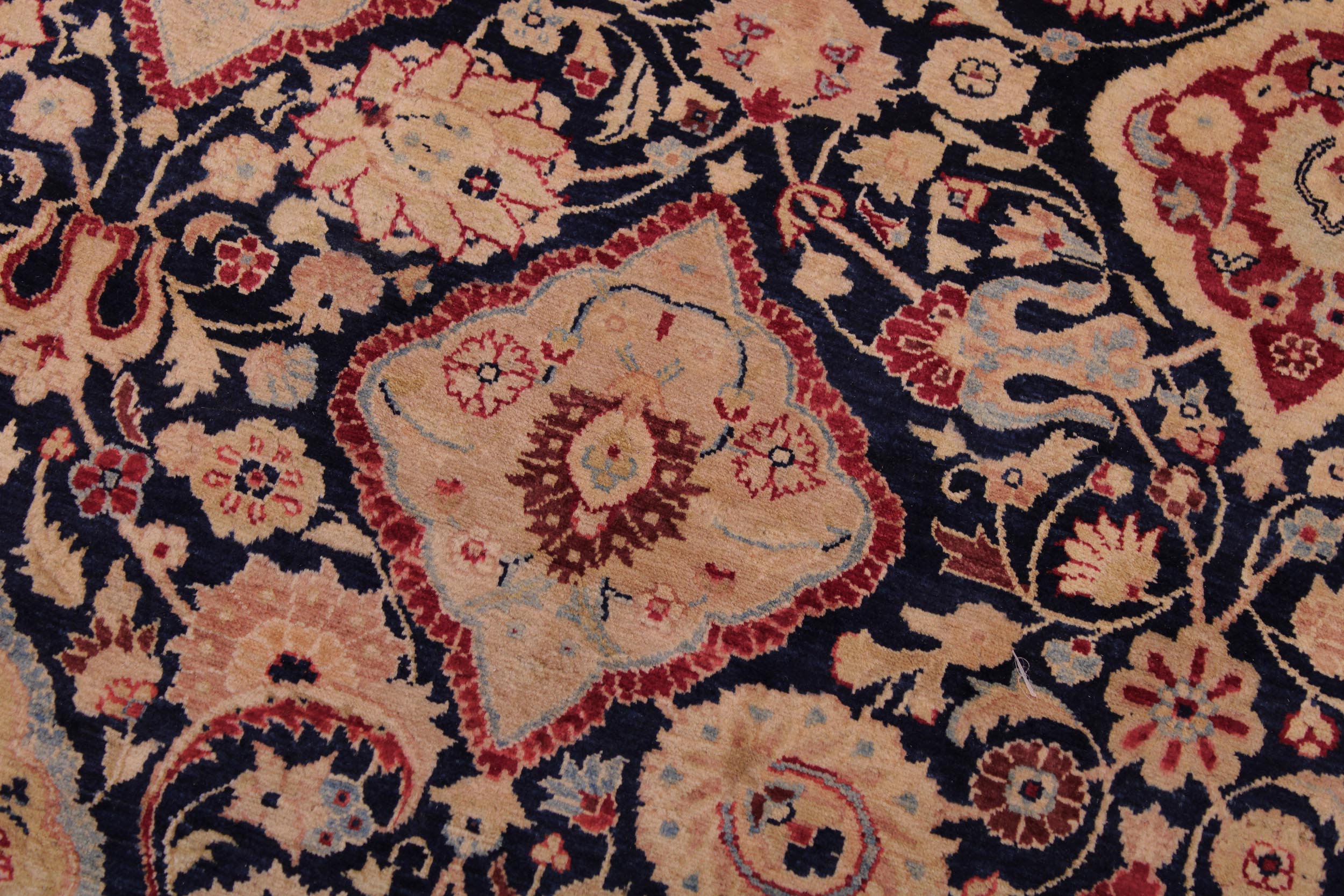 handmade Traditional Kirman Blue Red Hand Knotted RECTANGLE 100% WOOL area rug 9 x 12