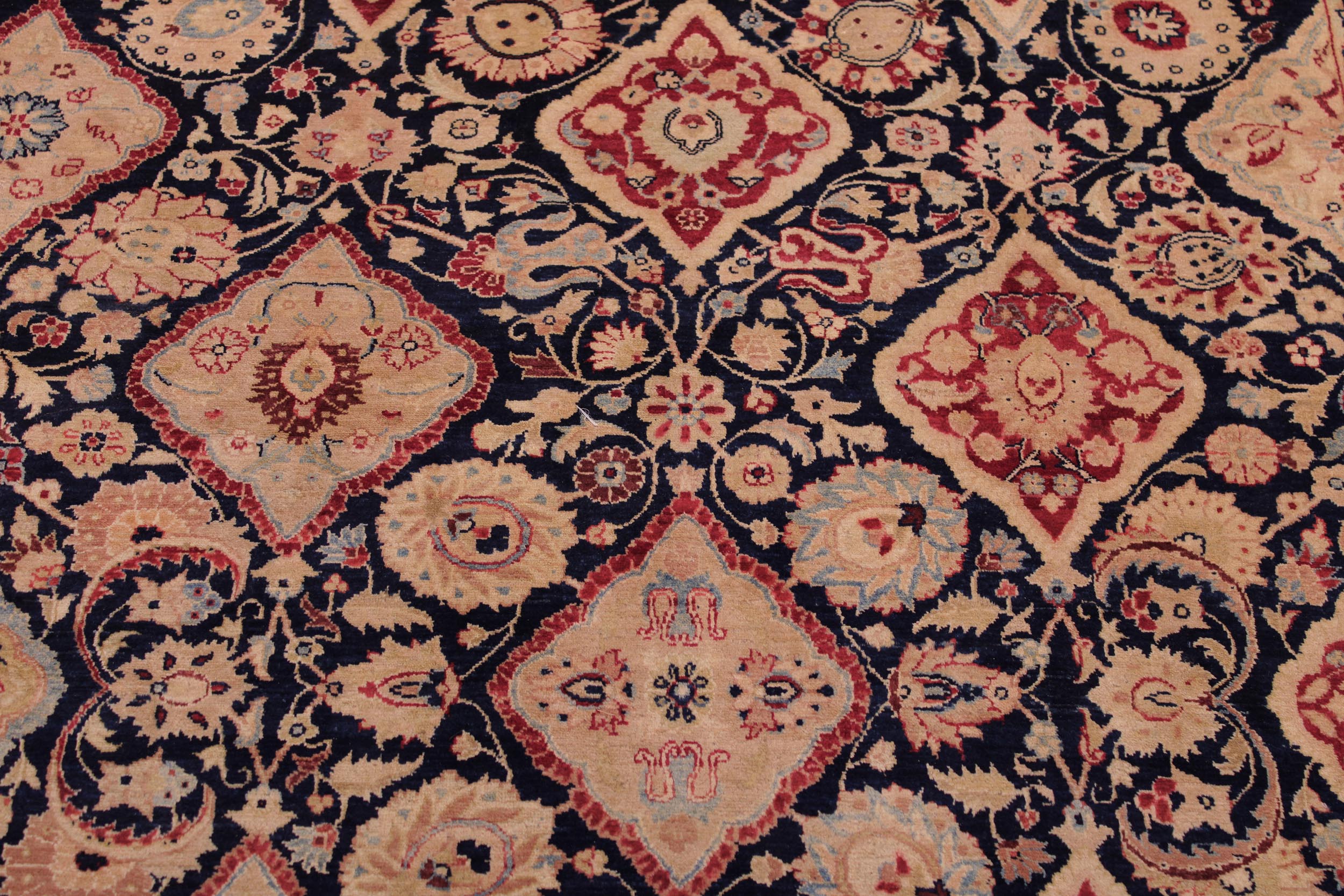 handmade Traditional Kirman Blue Red Hand Knotted RECTANGLE 100% WOOL area rug 9 x 12
