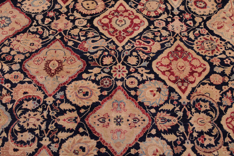 handmade Traditional Kirman Blue Red Hand Knotted RECTANGLE 100% WOOL area rug 9 x 12