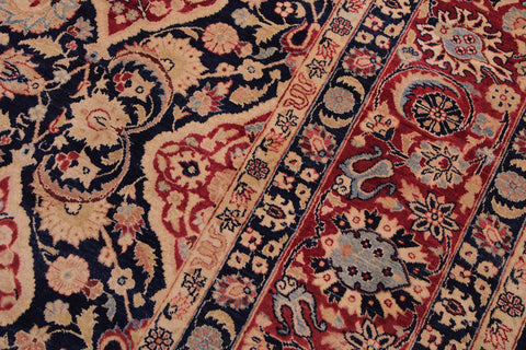 handmade Traditional Kirman Blue Red Hand Knotted RECTANGLE 100% WOOL area rug 9 x 12