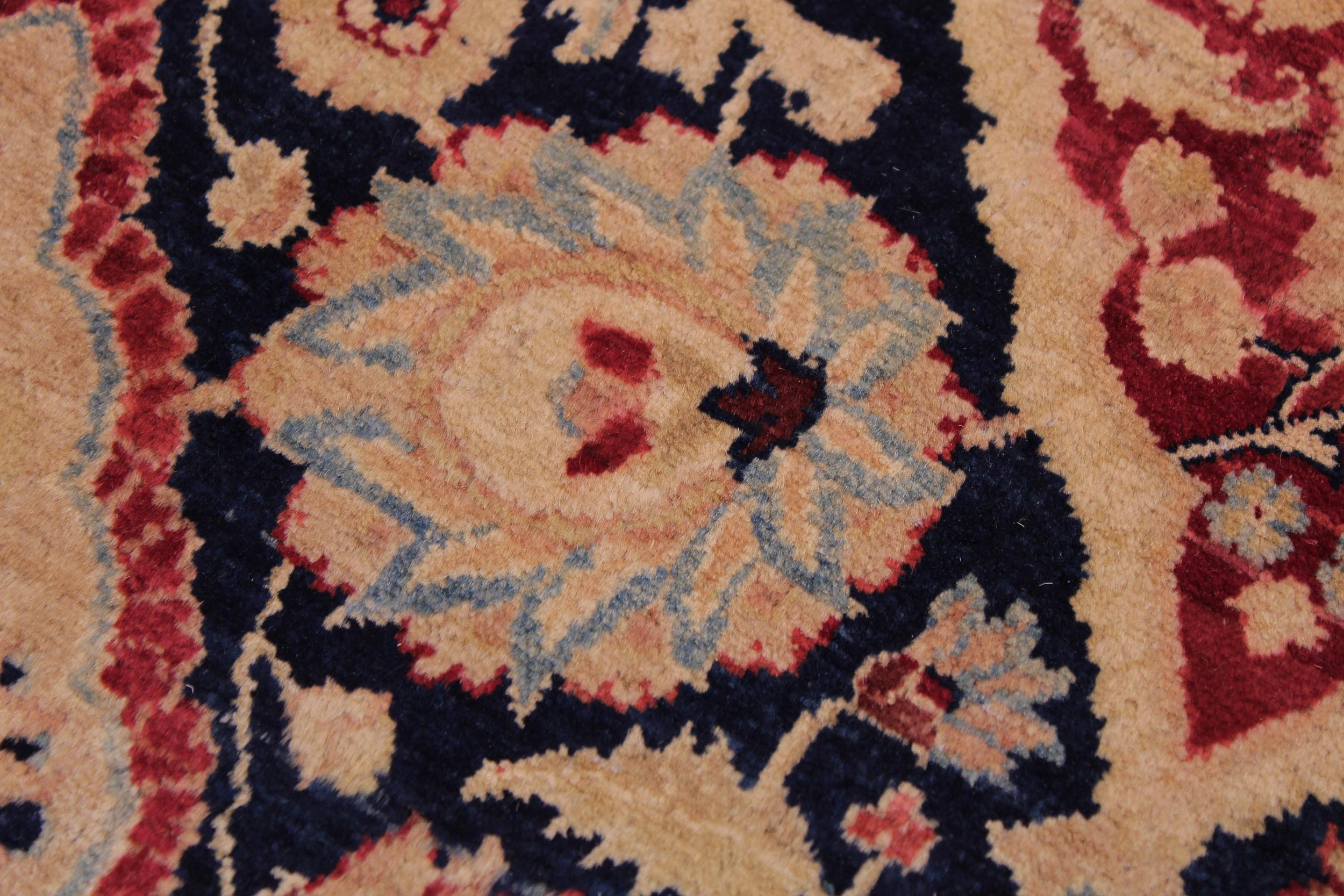 handmade Traditional Kirman Blue Red Hand Knotted RECTANGLE 100% WOOL area rug 9 x 12