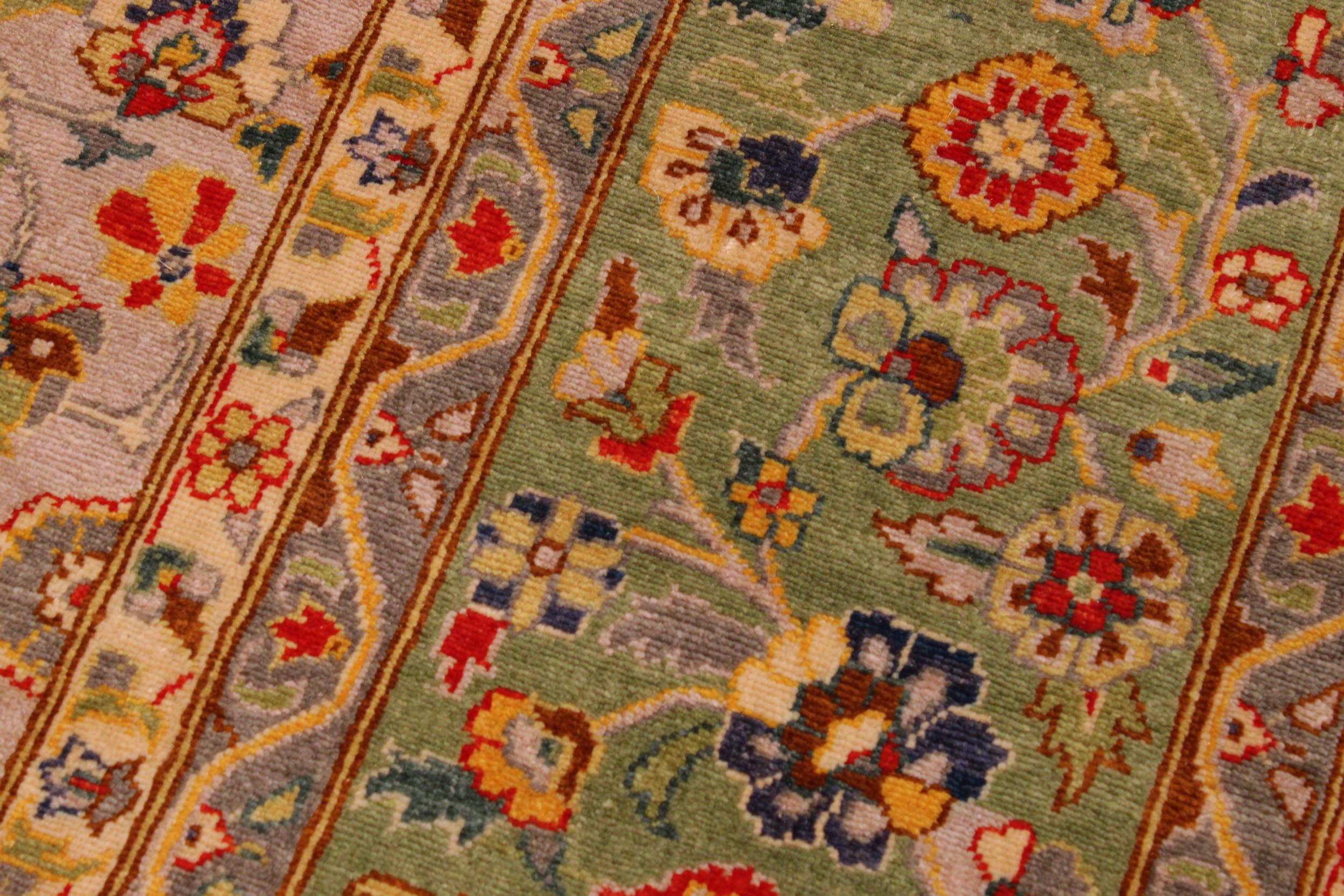 handmade Transitional Design Lt. Gray Lt. Green Hand Knotted RECTANGLE 100% WOOL area rug 9' x 12'