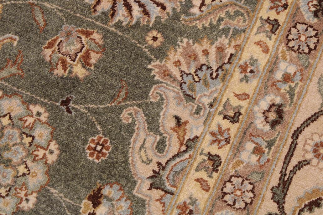 handmade Traditional Veg Dye Green Lt. Tan Hand Knotted RECTANGLE 100% WOOL area rug 9'X12'