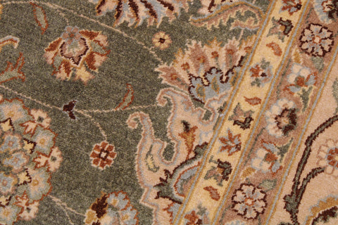 handmade Traditional Veg Dye Green Lt. Tan Hand Knotted RECTANGLE 100% WOOL area rug 9' x 12'