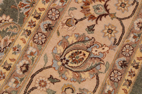 handmade Traditional Veg Dye Green Lt. Tan Hand Knotted RECTANGLE 100% WOOL area rug 9' x 12'