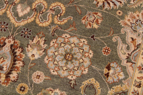 handmade Traditional Veg Dye Green Lt. Tan Hand Knotted RECTANGLE 100% WOOL area rug 9' x 12'