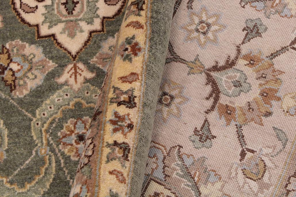 handmade Traditional Veg Dye Green Lt. Tan Hand Knotted RECTANGLE 100% WOOL area rug 9'X12'