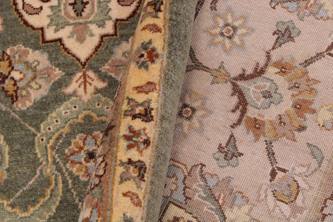 handmade Traditional Veg Dye Green Lt. Tan Hand Knotted RECTANGLE 100% WOOL area rug 9' x 12'