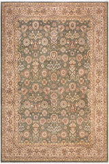 handmade Traditional Veg Dye Green Lt. Tan Hand Knotted RECTANGLE 100% WOOL area rug 9'X12'
