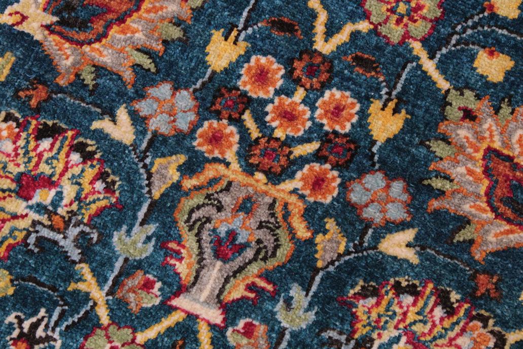 handmade Traditional Design Teal Ivory Hand Knotted RECTANGLE 100% WOOL area rug 9'X12'