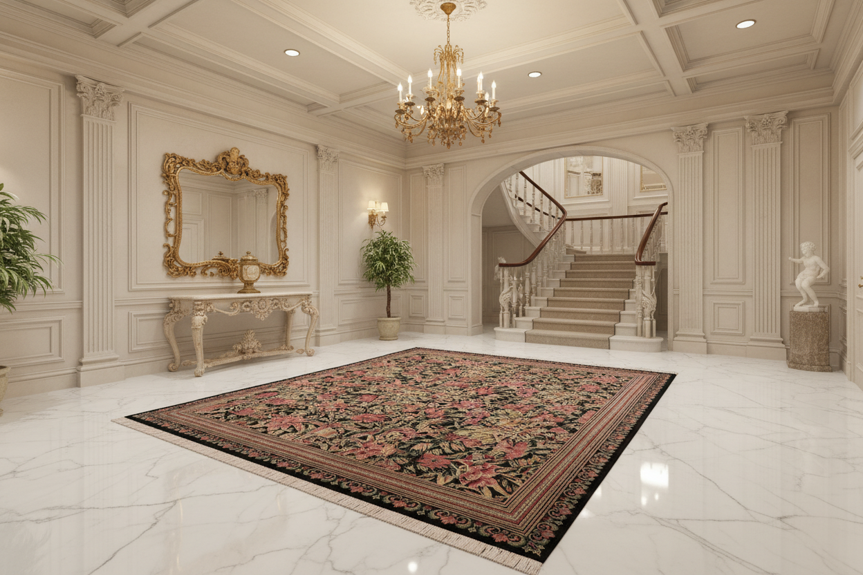 handmade Transitional Basarabian Black Black Hand Knotted RECTANGLE 100% WOOL area rug 9x12