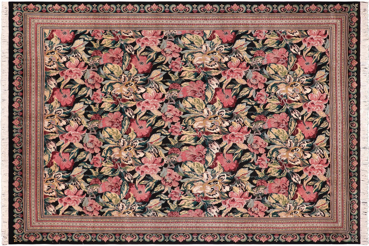 handmade Transitional Basarabian Black Black Hand Knotted RECTANGLE 100% WOOL area rug 9x12