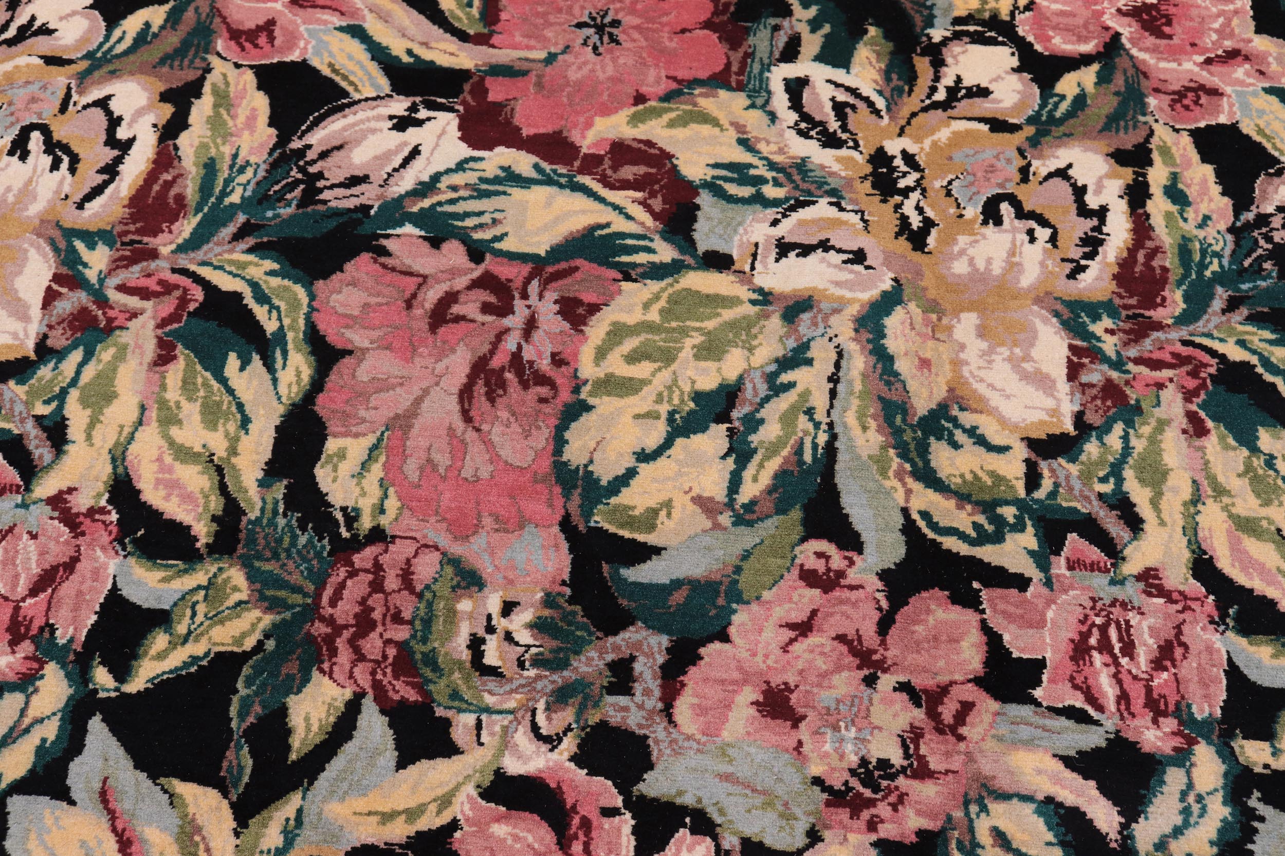 handmade Transitional Basarabian Black Black Hand Knotted RECTANGLE 100% WOOL area rug 9x12