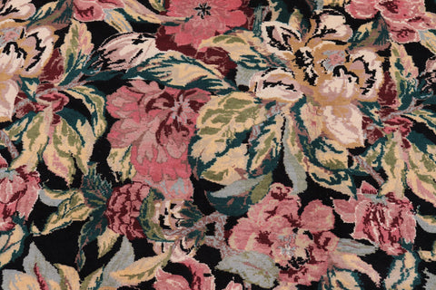 handmade Transitional Basarabian Black Black Hand Knotted RECTANGLE 100% WOOL area rug 9x12