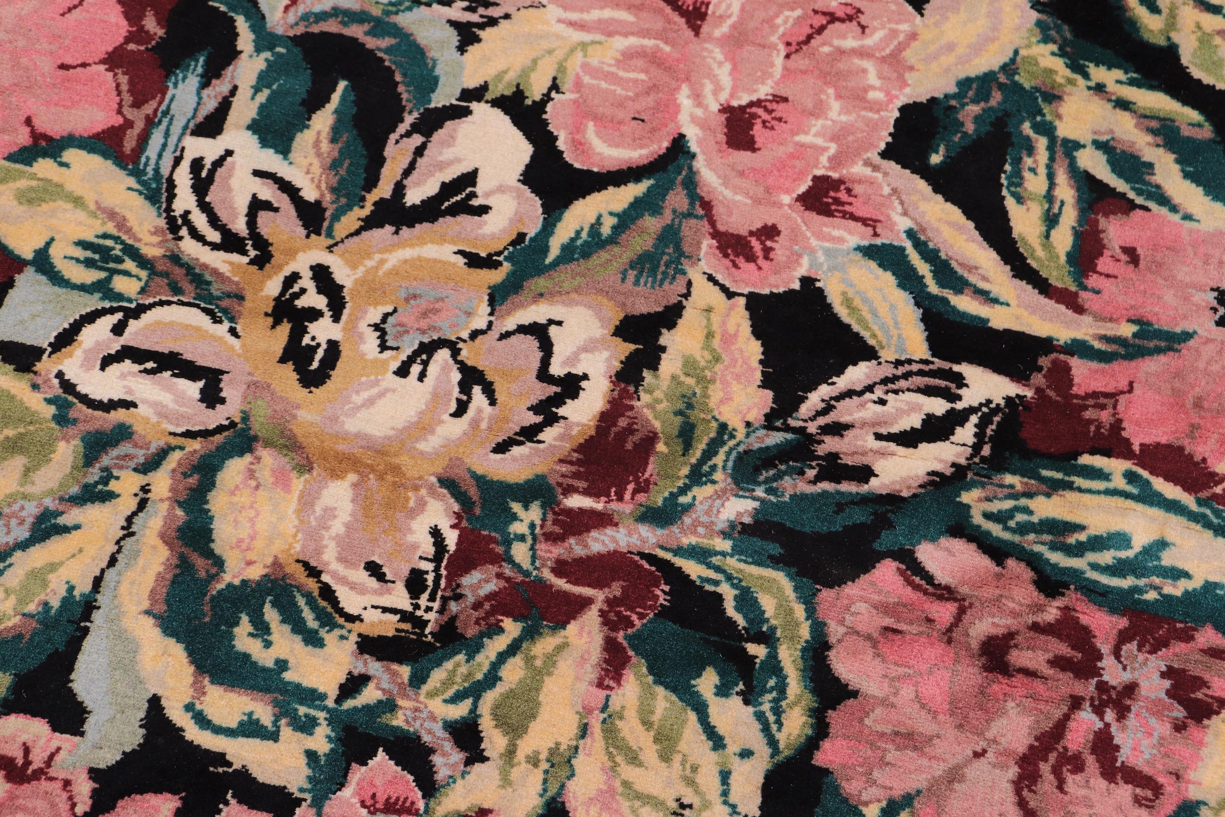 handmade Transitional Basarabian Black Black Hand Knotted RECTANGLE 100% WOOL area rug 9x12